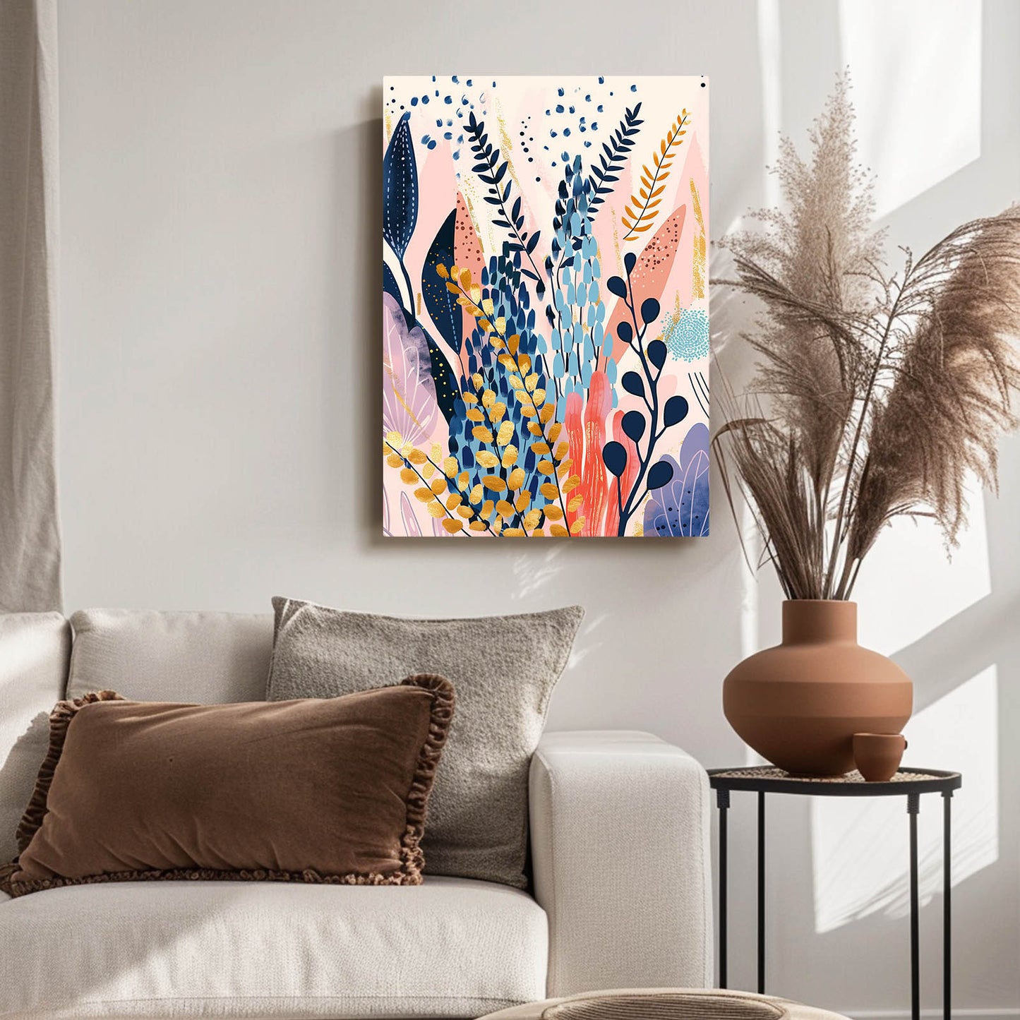 Boho Colorful Leaves Art