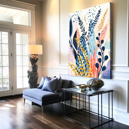 Boho Colorful Leaves Art