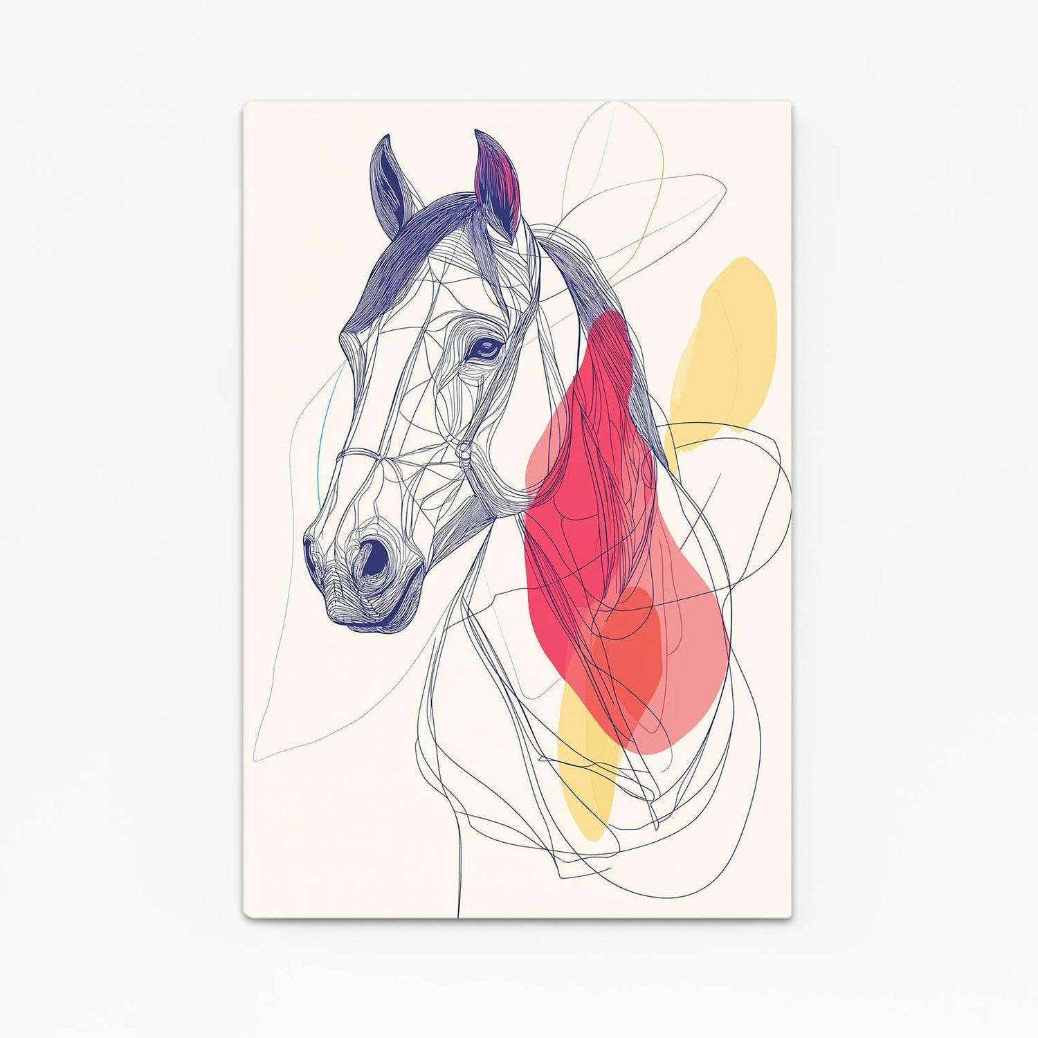 Boho Horse Wall Art — boho canvas print, angled canvas view on white background