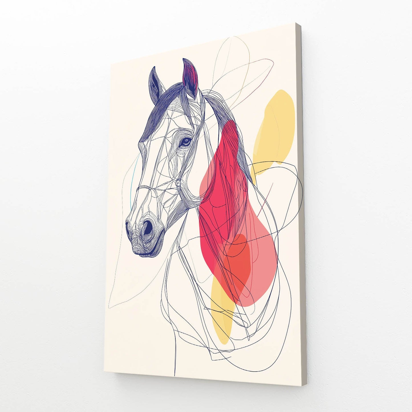 Boho Horse Wall Art – angled canvas view on white background