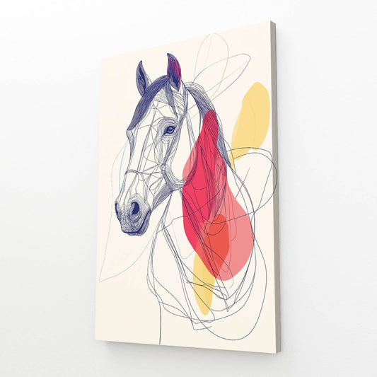 Boho Horse Wall Art – angled canvas view on white background