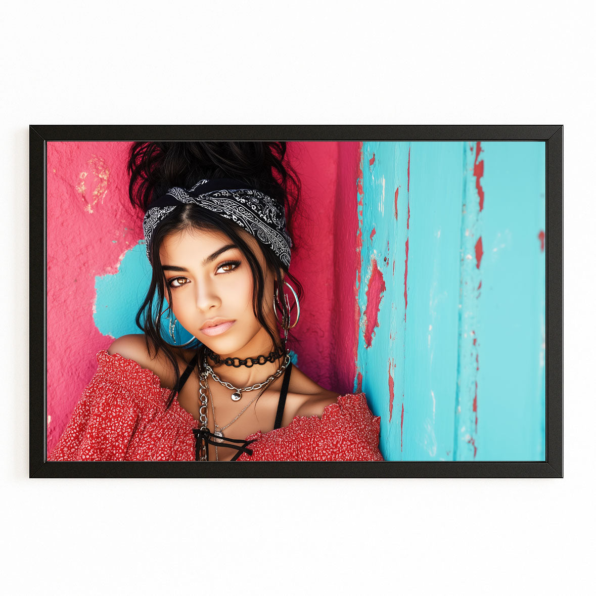 Boho Knit Photography Art Prints – with Premium Black frame on white background
