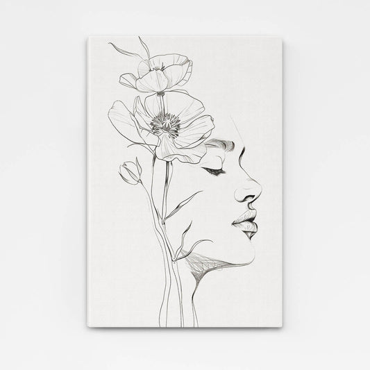 Boho Line Art Face