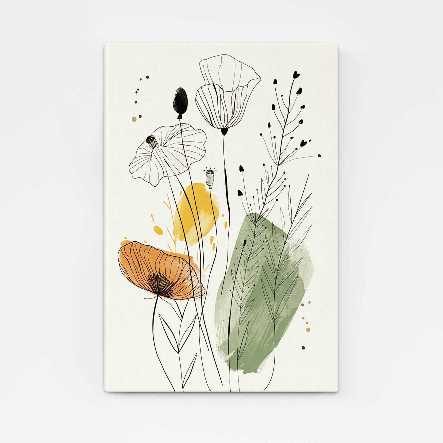 Boho Line Art Flower Canvas