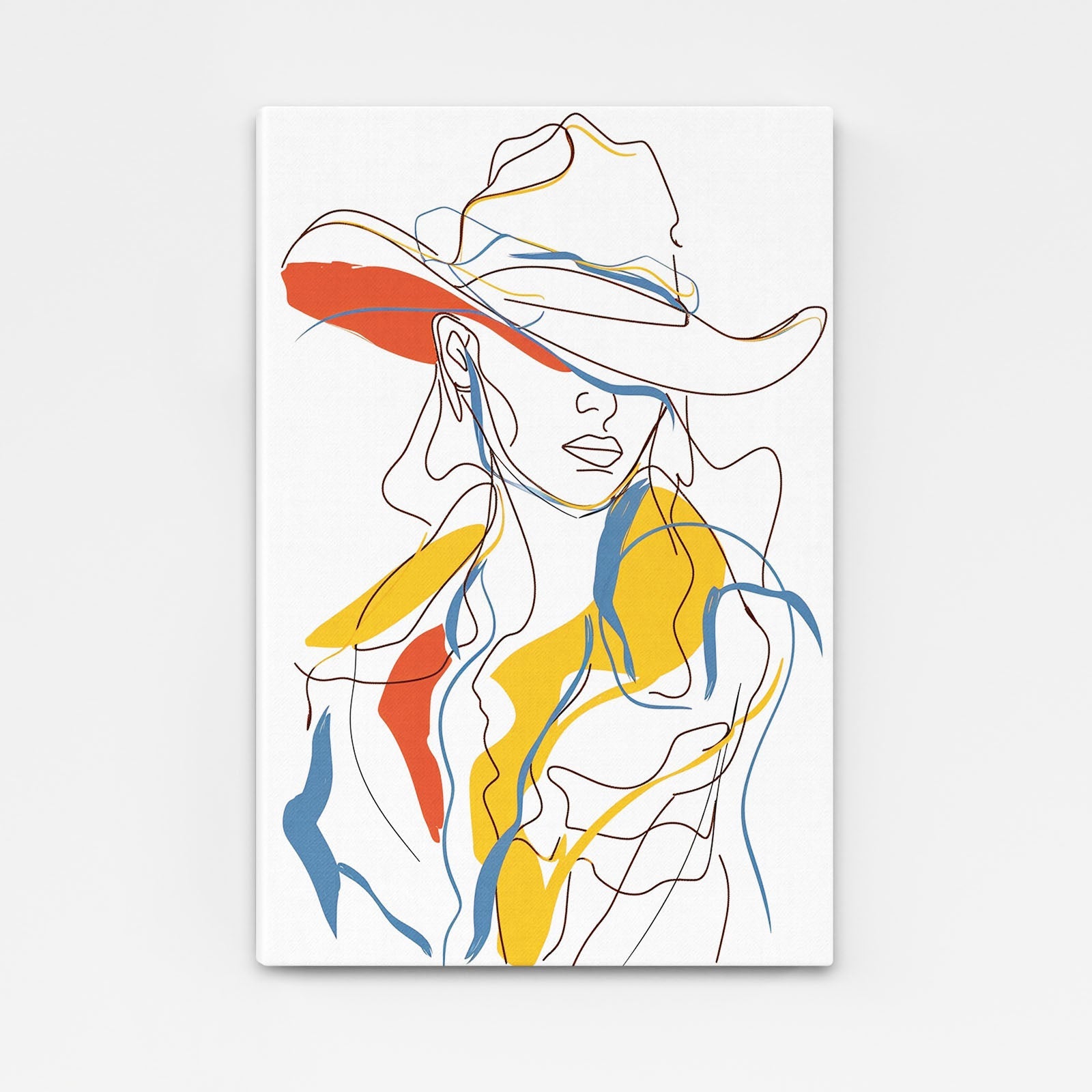 Boho Line Cowgirl Art