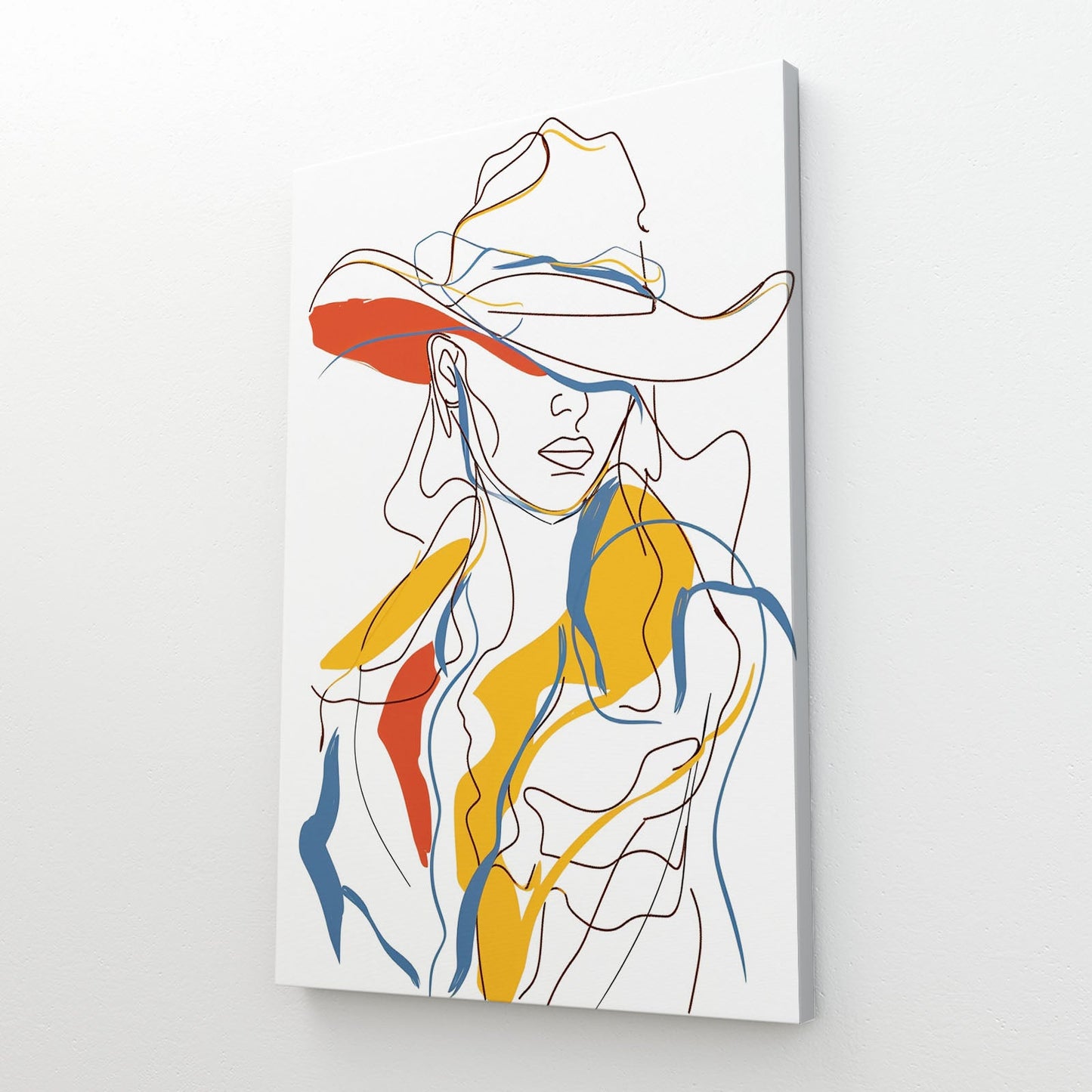 Boho Line Cowgirl Art