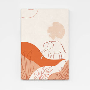 Boho Line Elephant Print