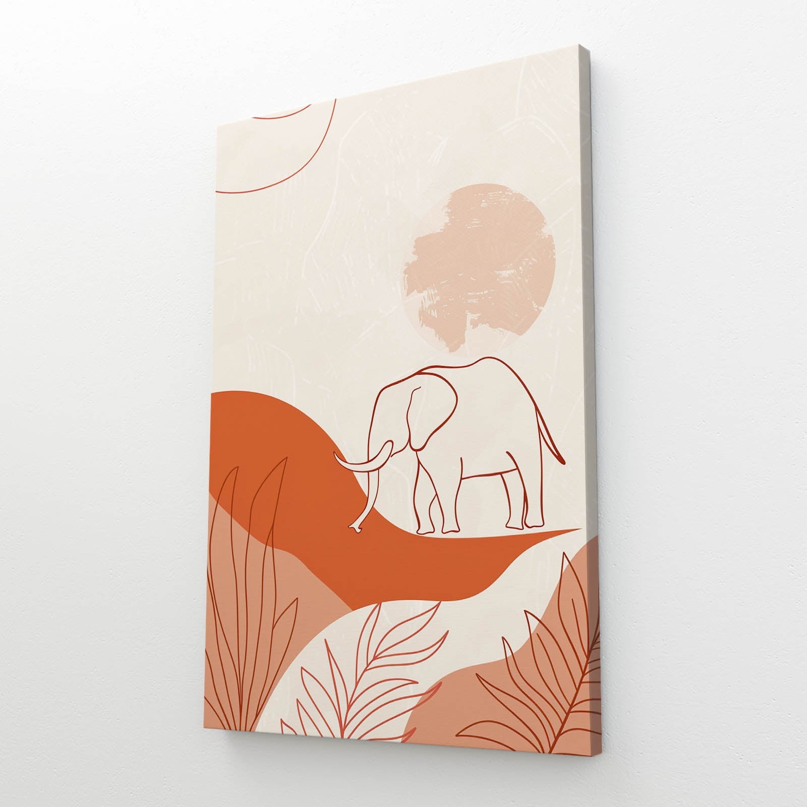 Boho Line Elephant Print