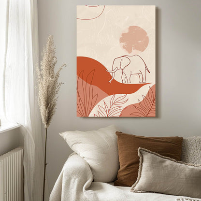Boho Line Elephant Print