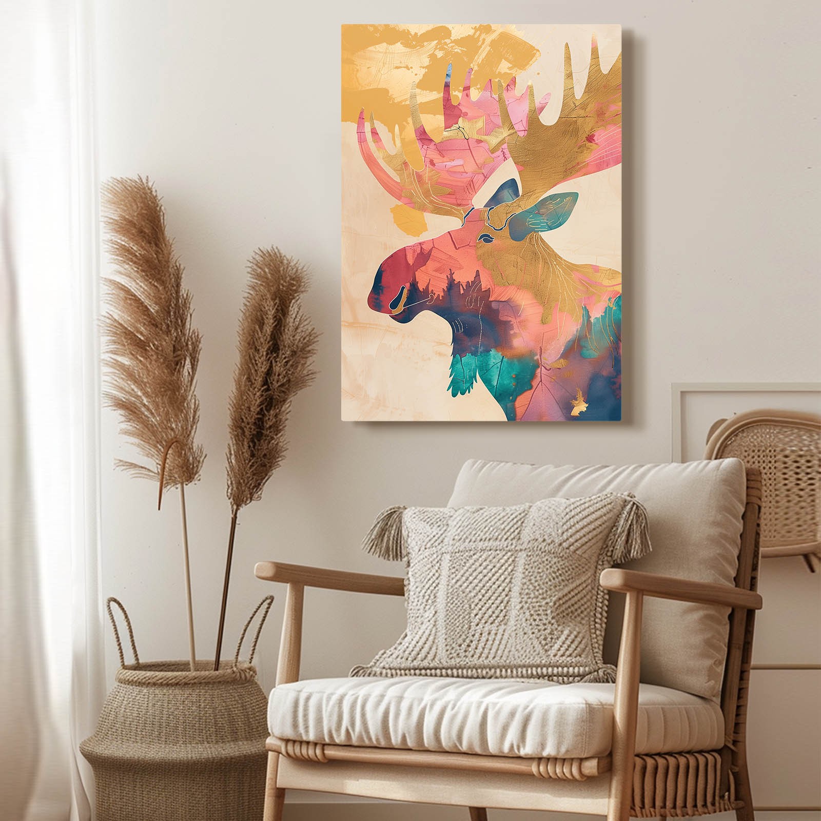 Boho Majestic Moose Wall Art