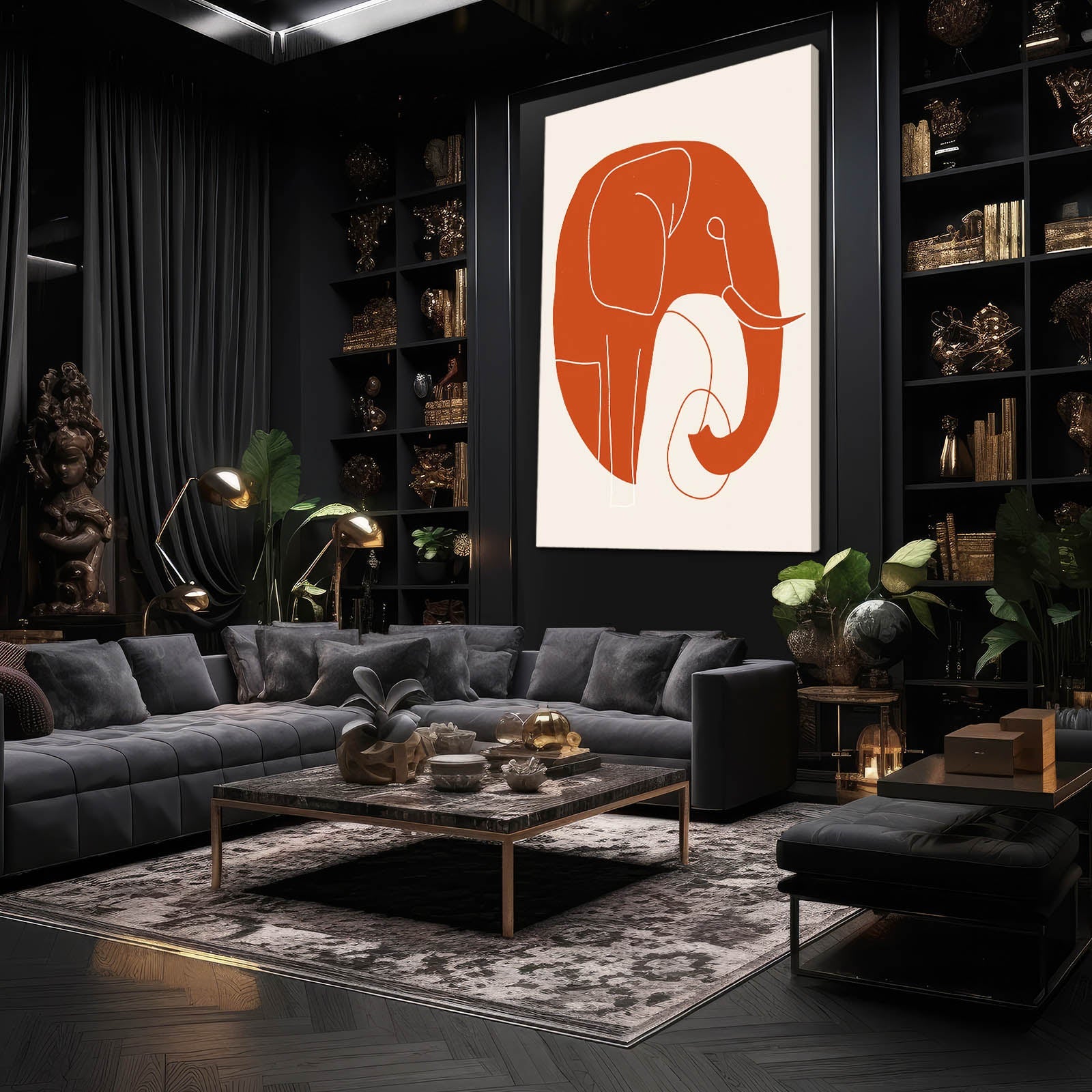 Boho Minimal Elephant Canvas