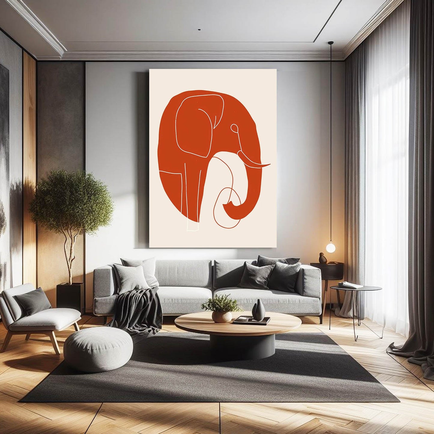 Boho Minimal Elephant Canvas
