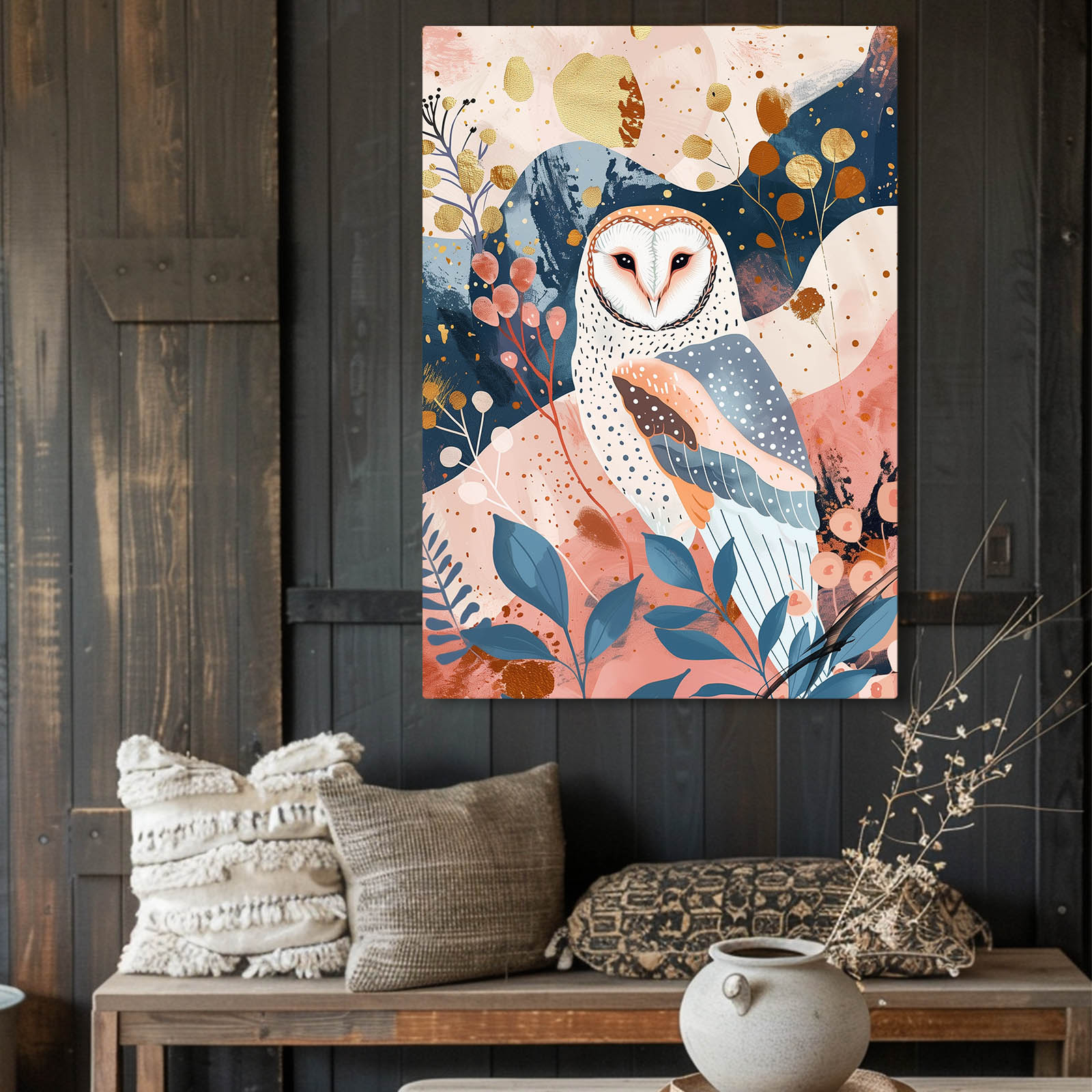 Boho Mystical Owl Wall Art