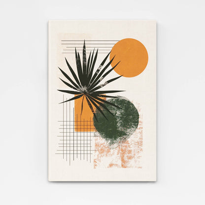 Boho Orange Sun Leaf Art