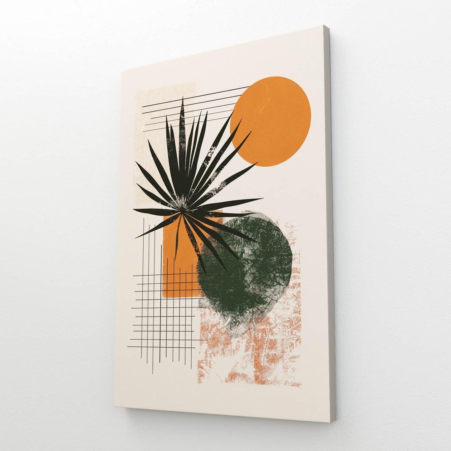 Boho Orange Sun Leaf Art