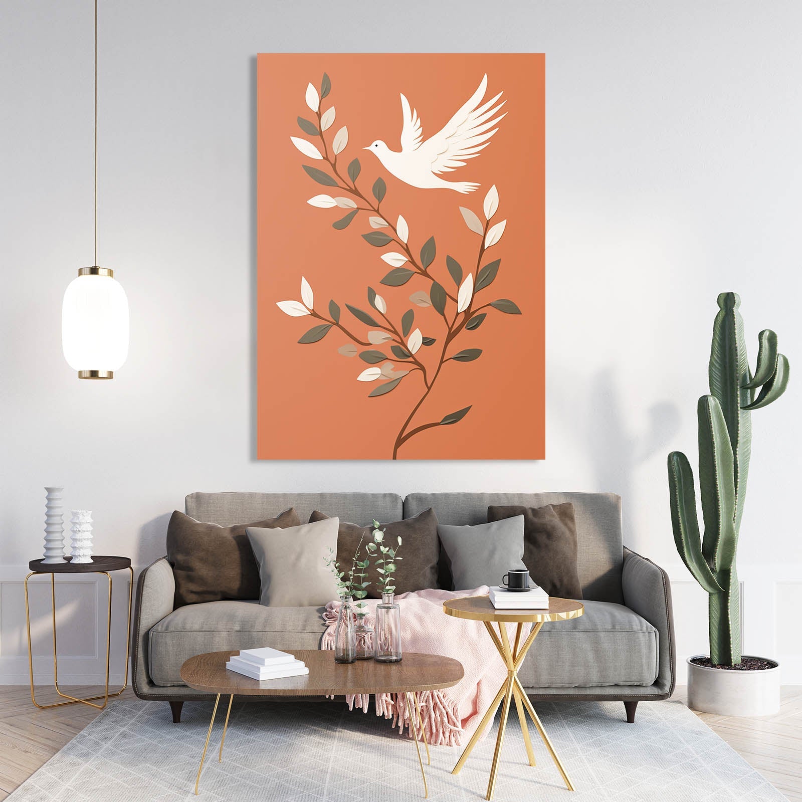 Boho Peace Bird Canvas
