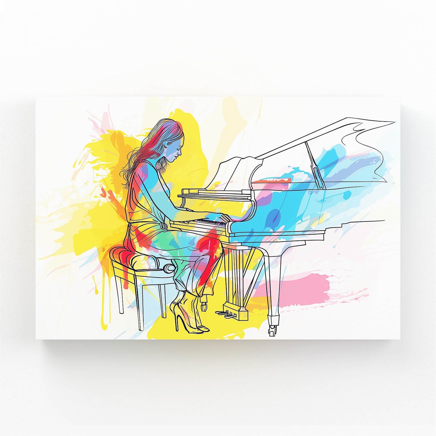 Boho Pianist Wall Art