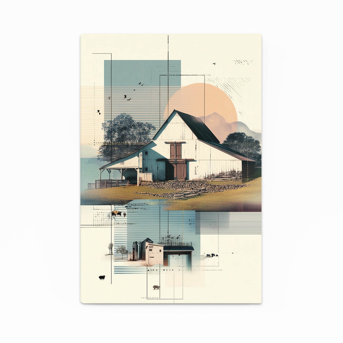 Boho Rustic Farmhouse Landscape Art
