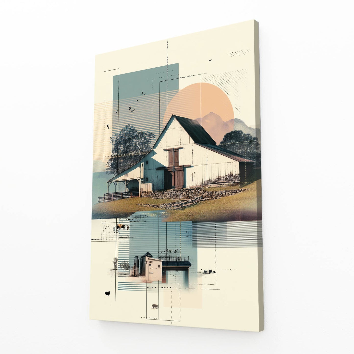 Boho Rustic Farmhouse Landscape Art