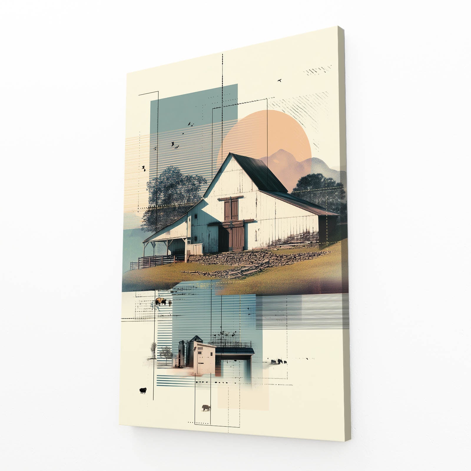 Boho Rustic Farmhouse Landscape Art