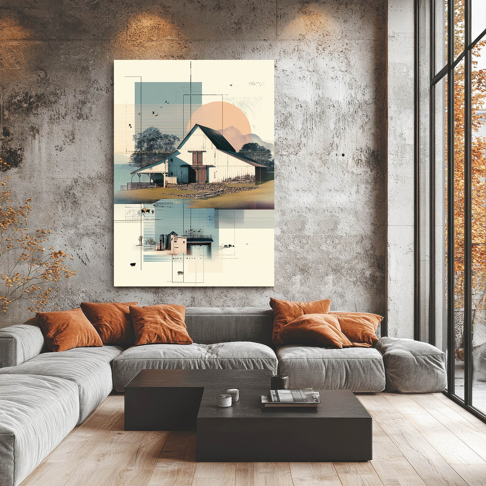 Boho Rustic Farmhouse Landscape Art