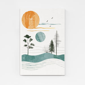 Boho Sun And Moon Wall Art
