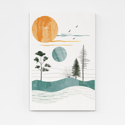 Boho Sun And Moon Wall Art