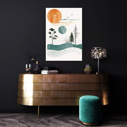 Boho Sun And Moon Wall Art