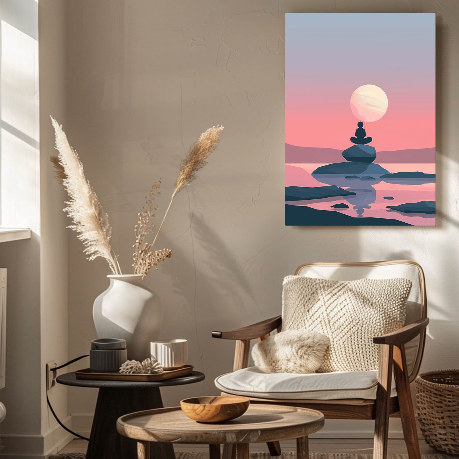 Boho Sunset Meditation Art