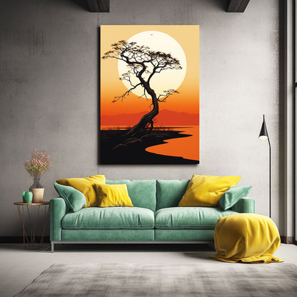 Boho Sunset Tree Art