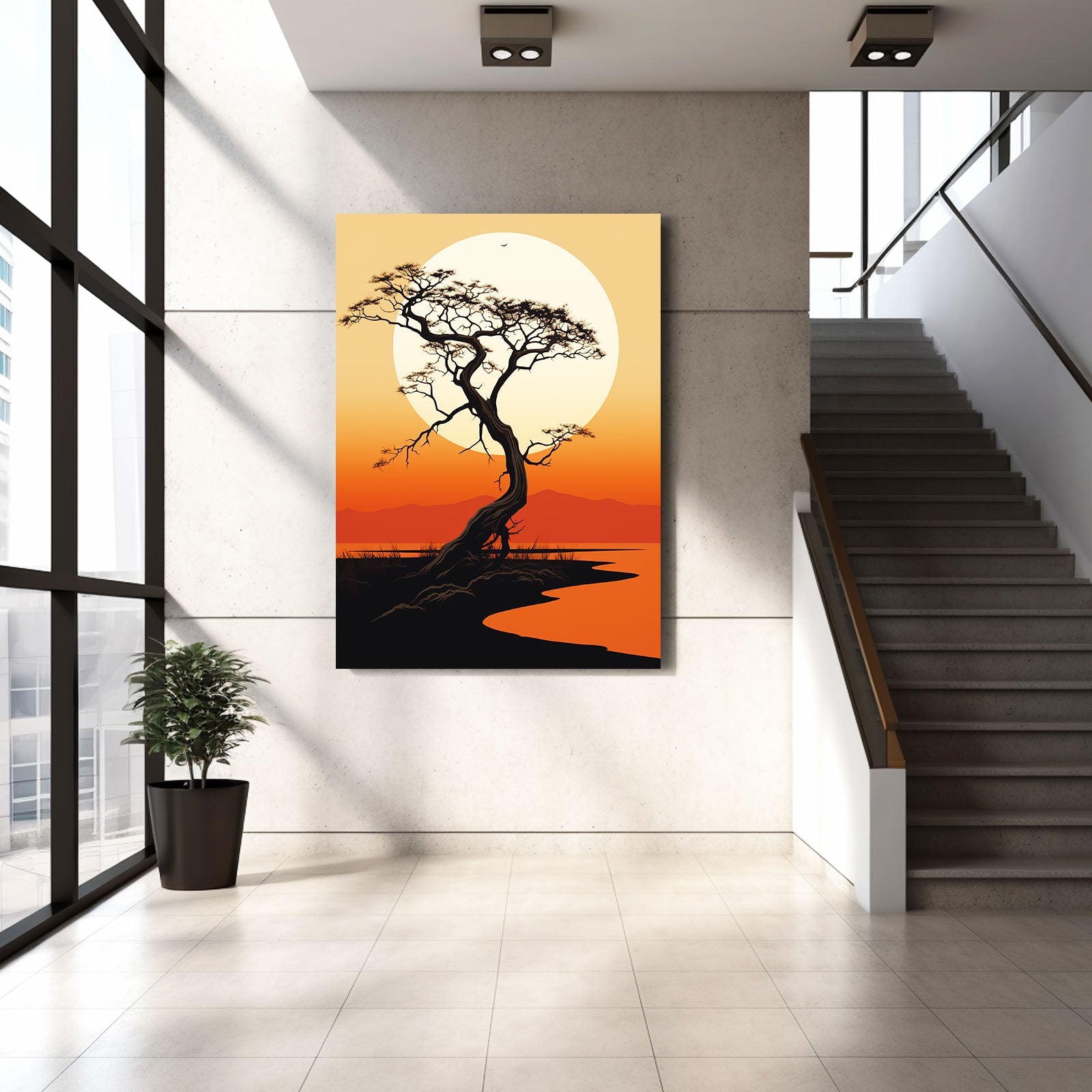 Boho Sunset Tree Art