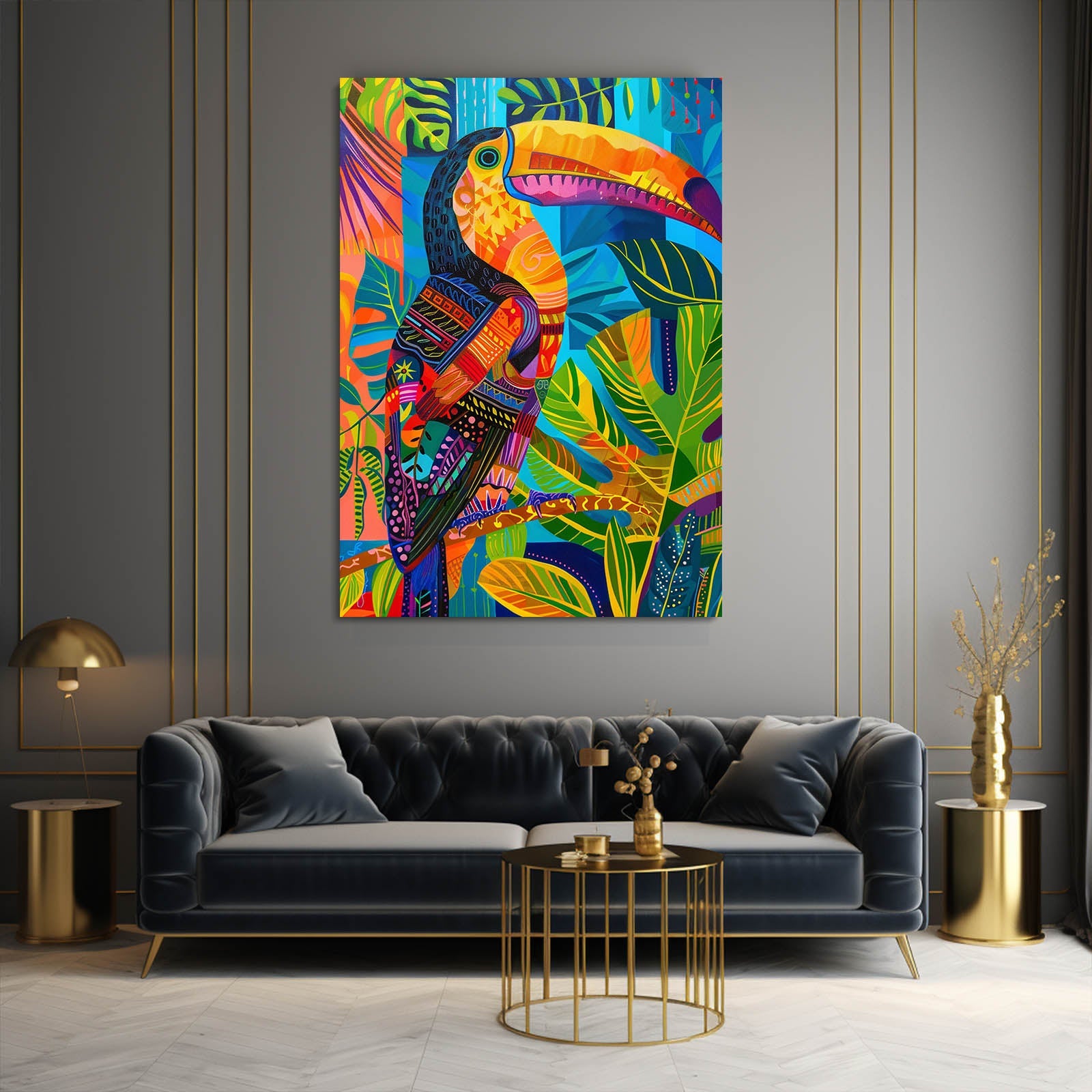 Boho Tropical Toucan Wall Art