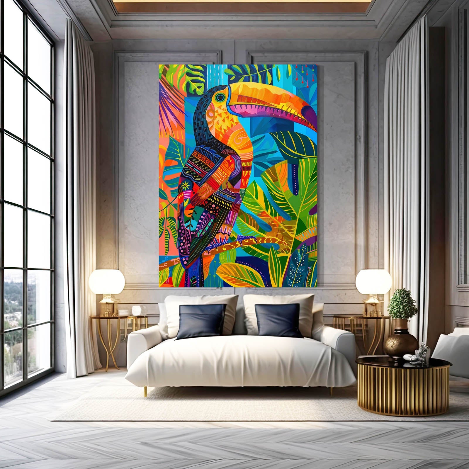 Boho Tropical Toucan Wall Art