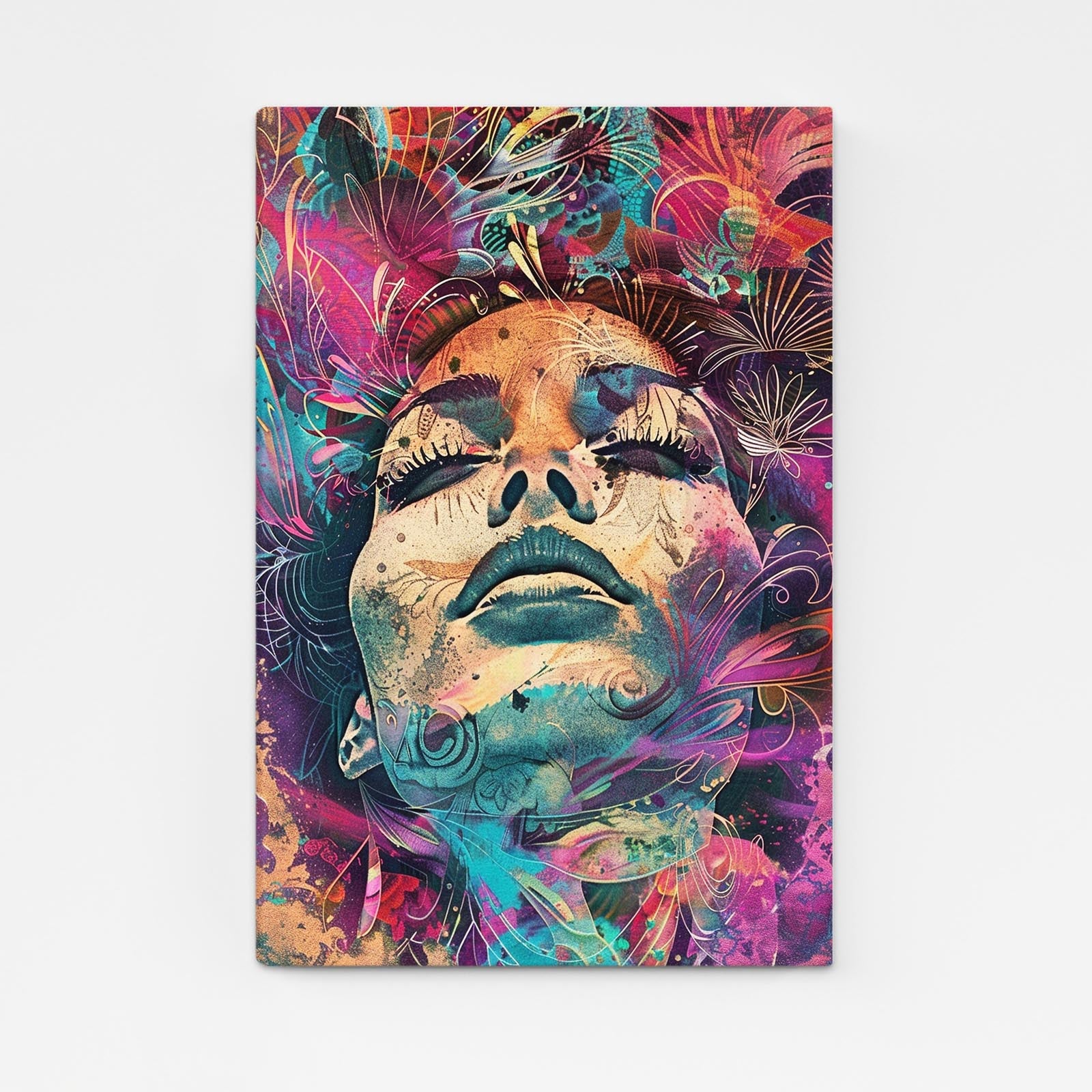 Boho Wall Art Psychedelic Face