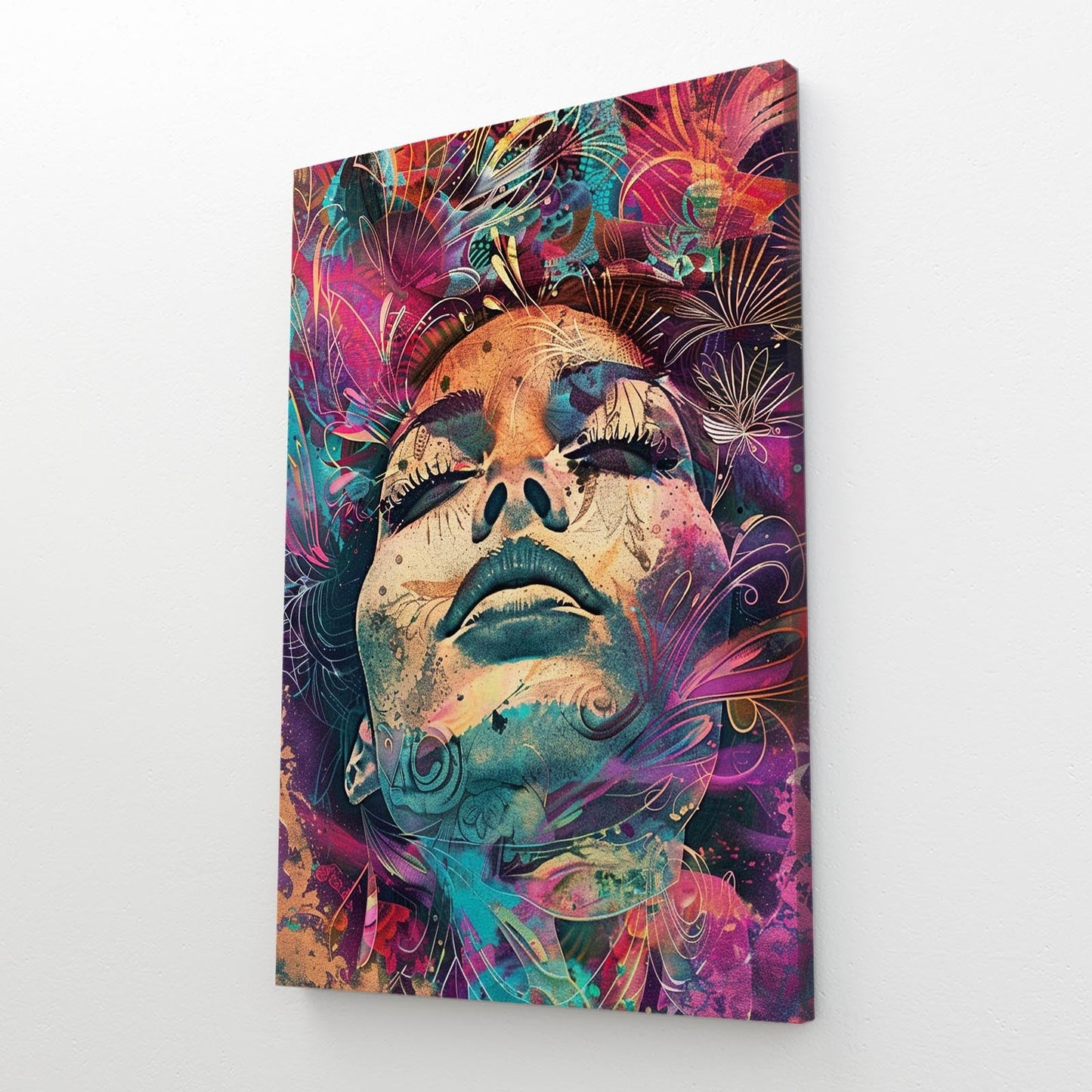 Boho Wall Art Psychedelic Face