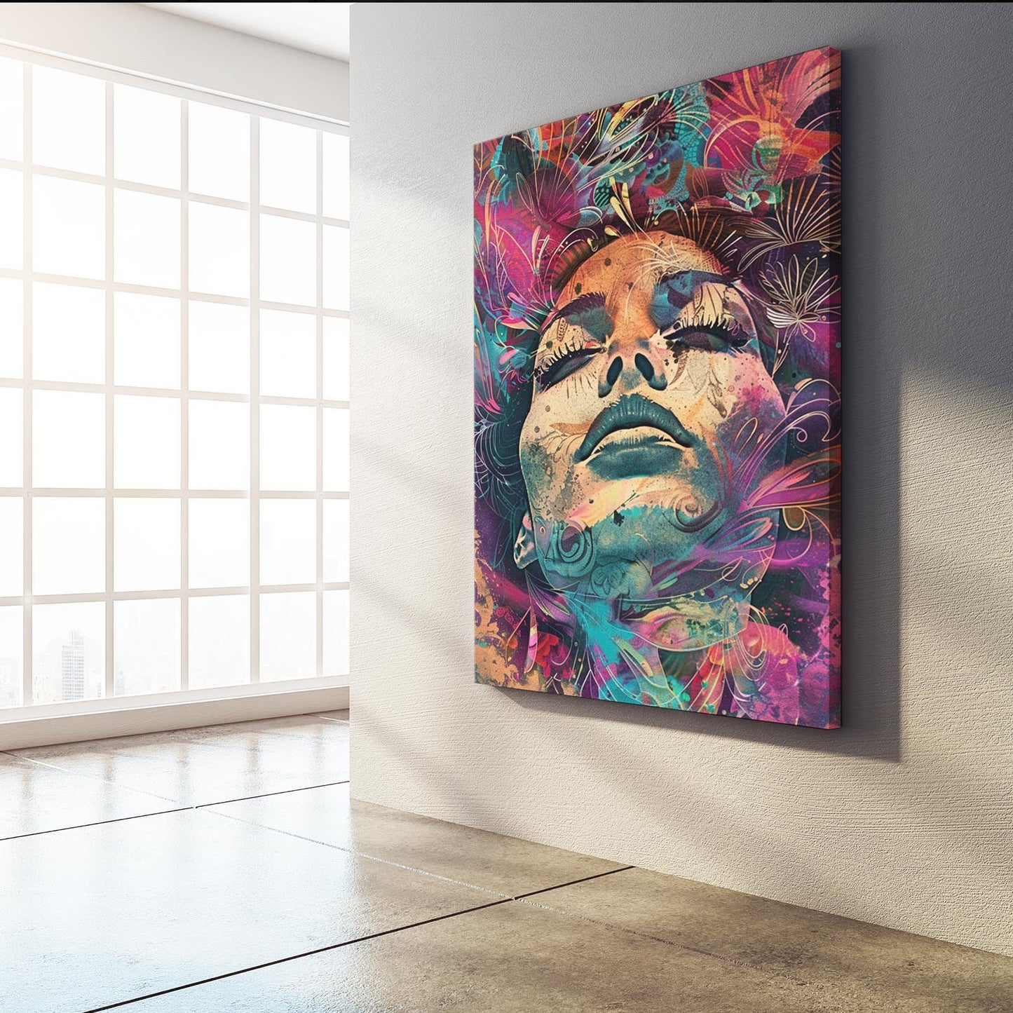 Boho Wall Art Psychedelic Face