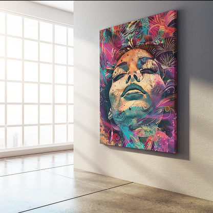 Boho Wall Art Psychedelic Face