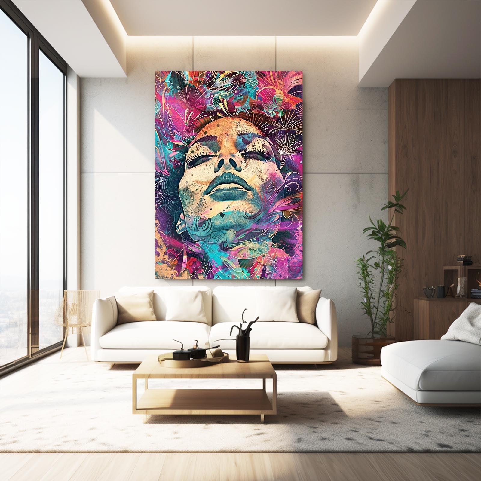 Boho Wall Art Psychedelic Face