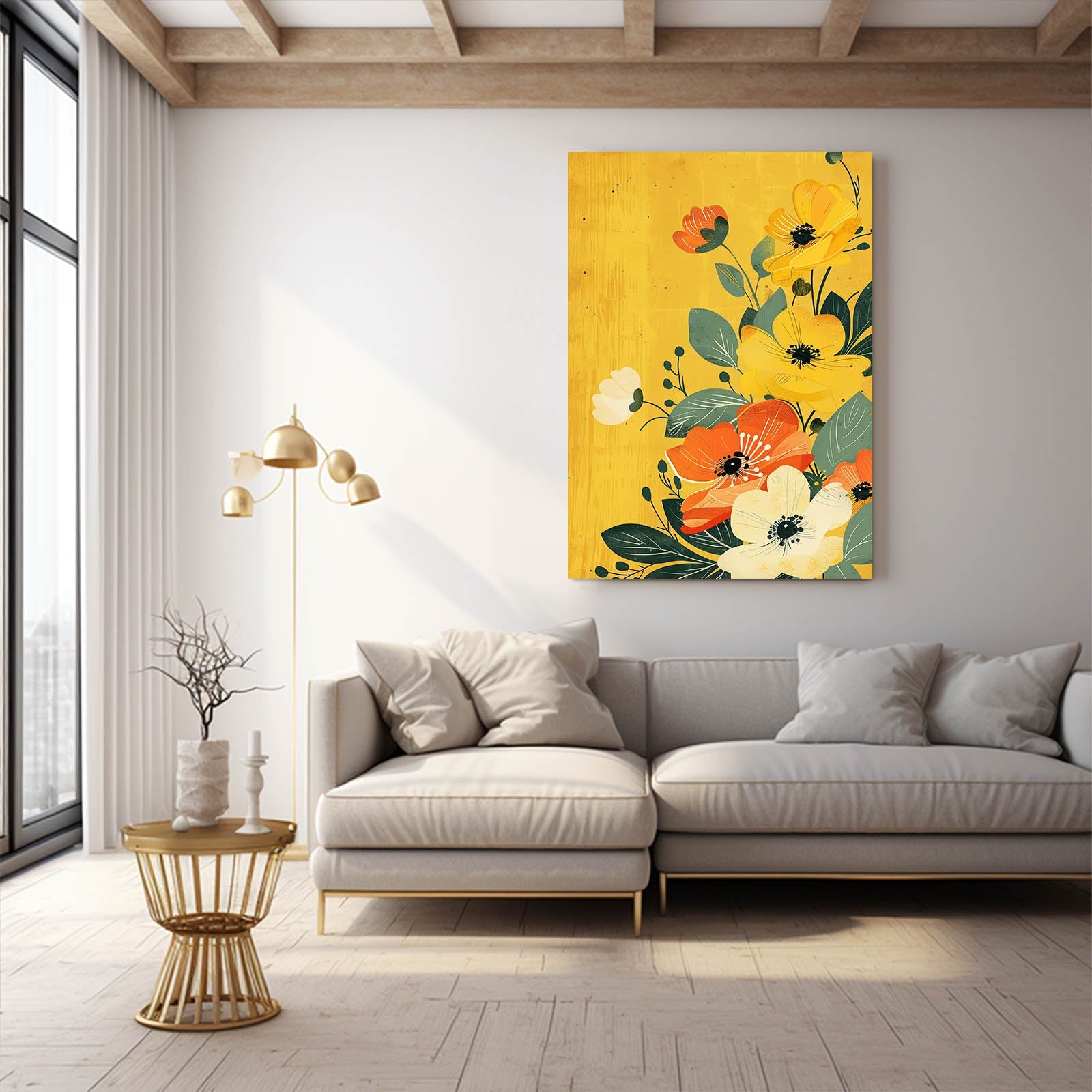Boho Yellow Floral Art
