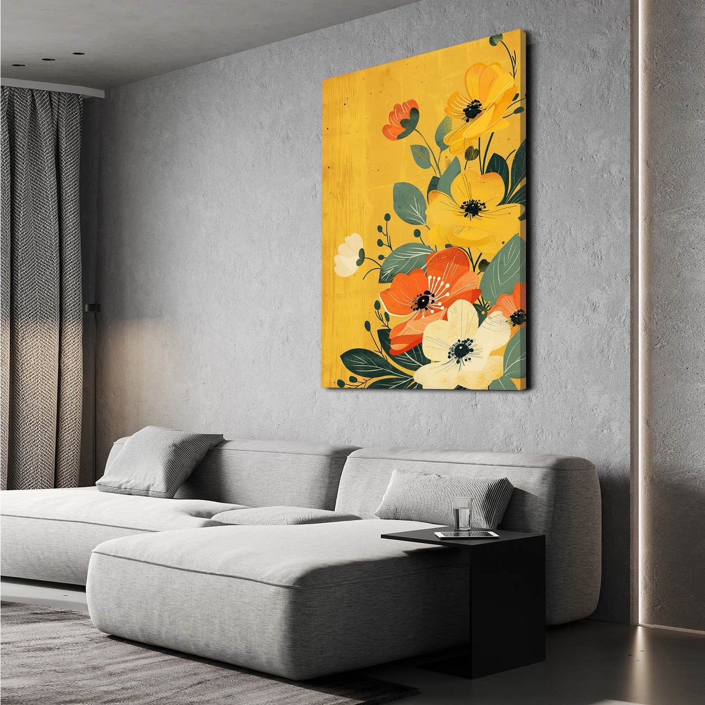 Boho Yellow Floral Art