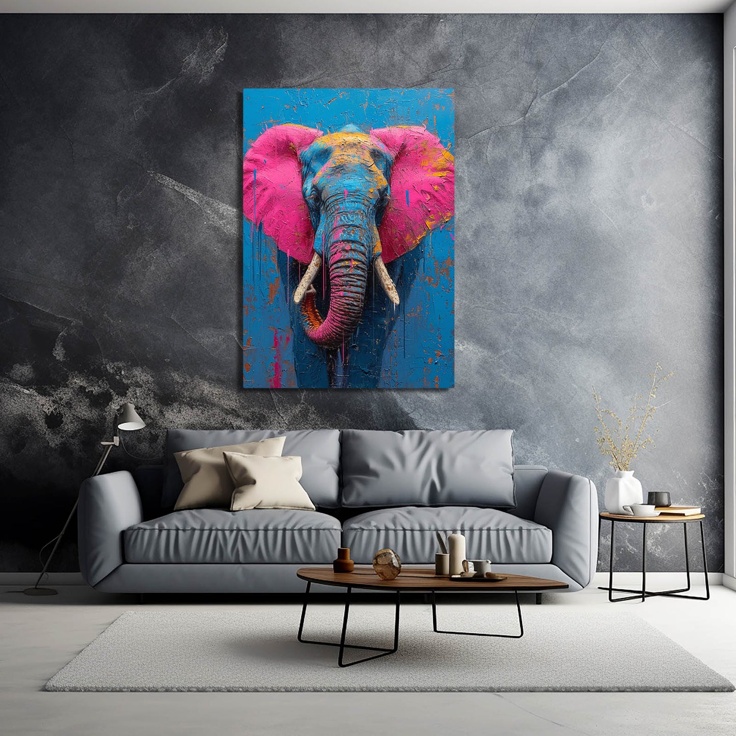 Bold Color Elephant Art