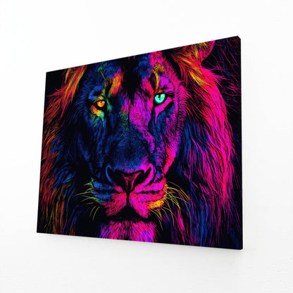 Bold Colorful Lion Art