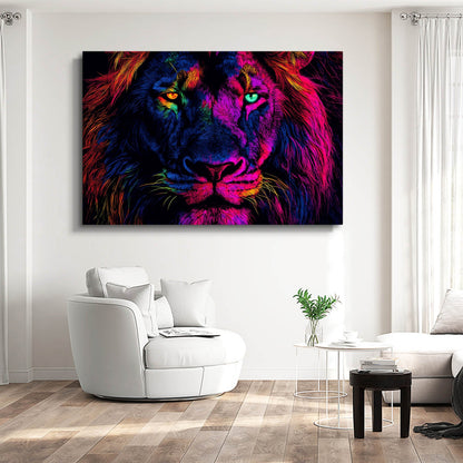 Bold Colorful Lion Art