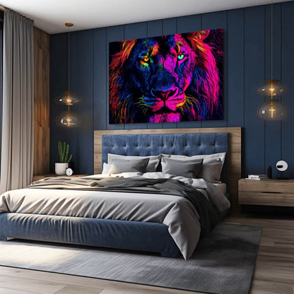 Bold Colorful Lion Art