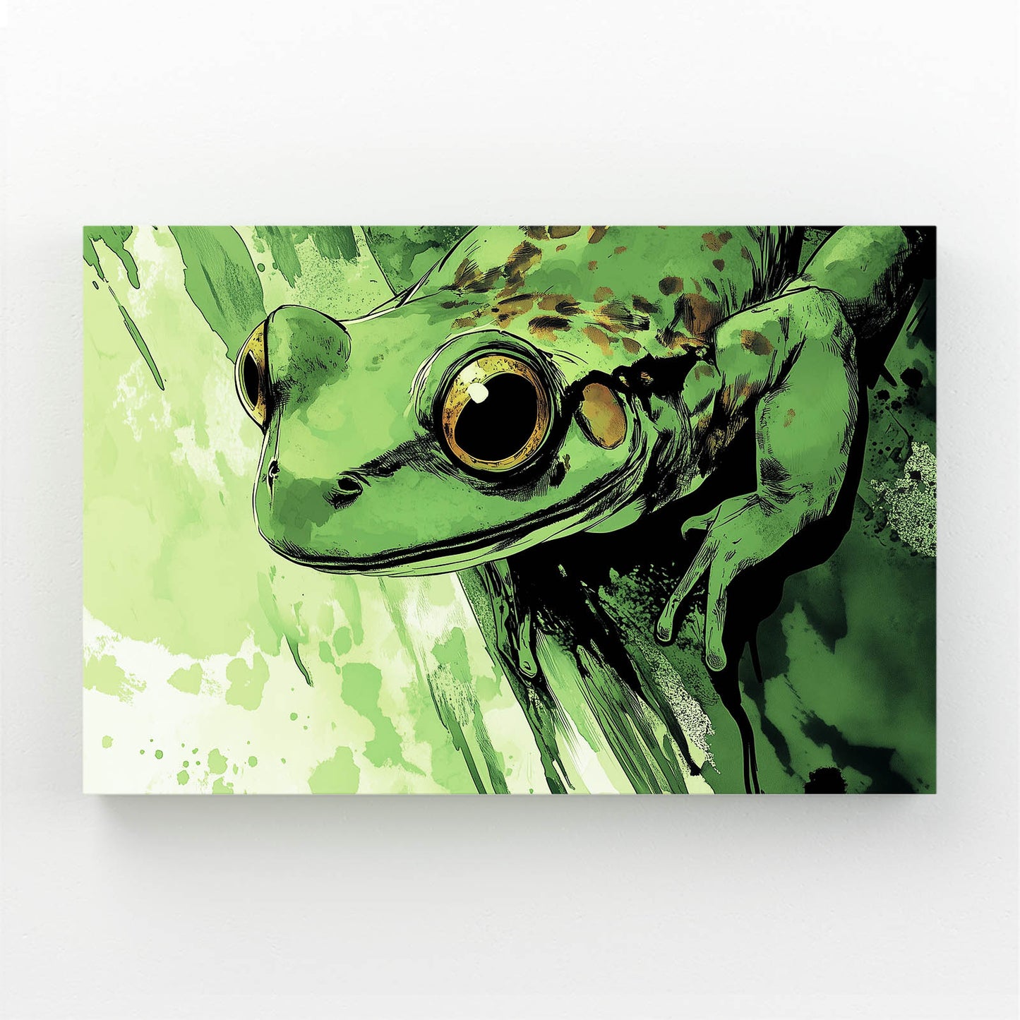 Bold Green Portrait Frog Canvas Art – bold green portrait frog canvas print