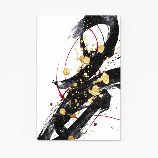 Bold Ink Accent Gold Canvas Art – angled canvas view on white background