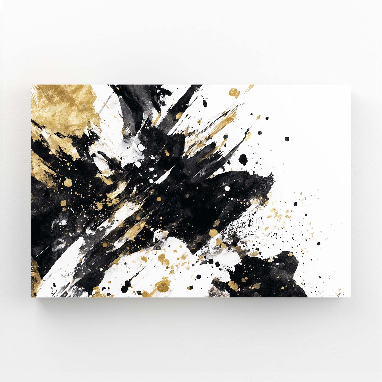 Bold Ink Burst Gold Art – canvas print on white background