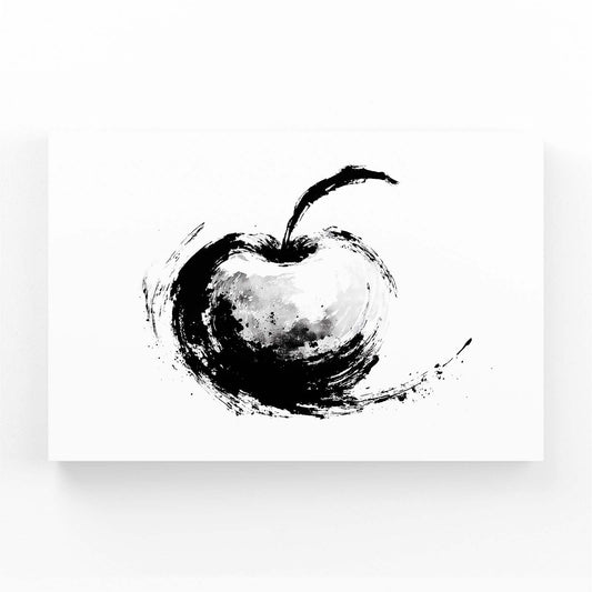 Bold Ink Splash Apple Wall Decor – angled canvas view on white background