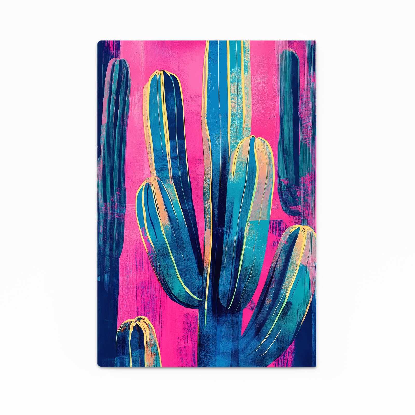 Bold Pink Teal Cactus Prints – bold pink teal cactus canvas print