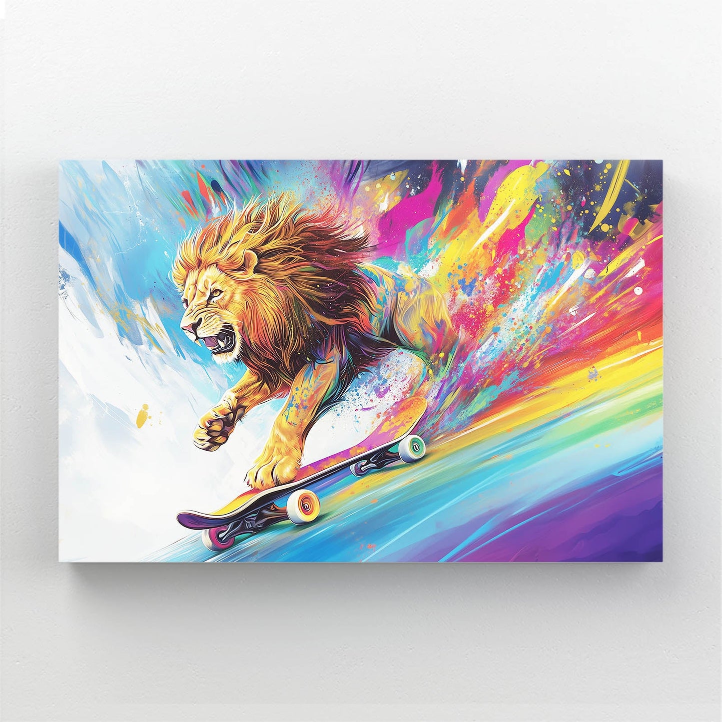 Bold Skater Lion Wall Art